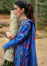 Zaha By Khadijah Shah Embroidered Lawn Suits Unstitched 3 Piece - ZH25NL 1B ZAYANA